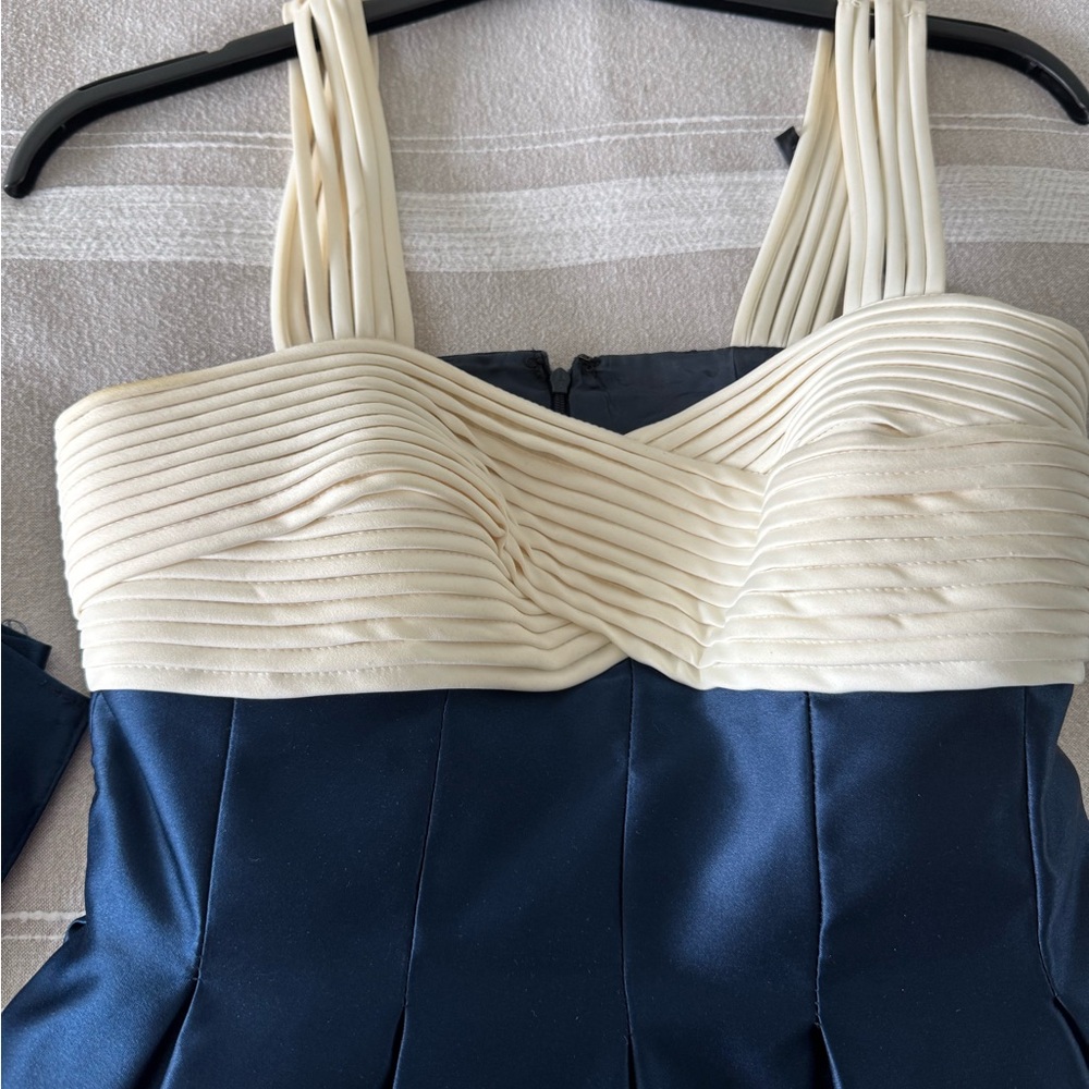 Recollections Cream and Navy Dress